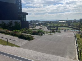 Path after going down the stairs